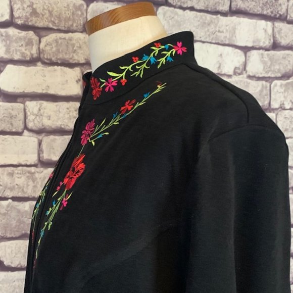 Notations Black Jacket W/ Decorative Stitching - Picture 5 of 9